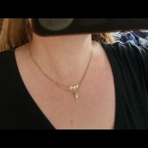 Double layered gold Swarovski necklace